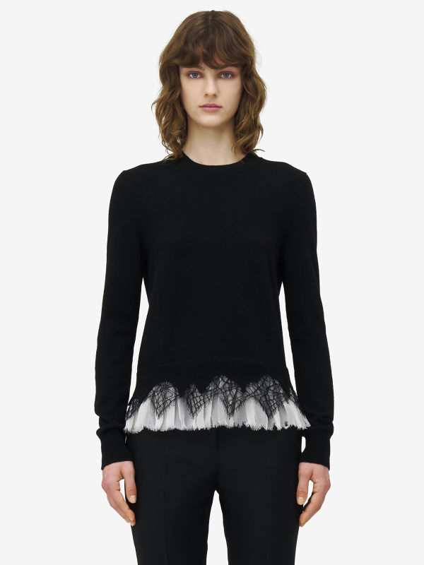 ALEXANDER MCQUEEN - Cobweb Lace Jumper - Item 829288Q1BC84337